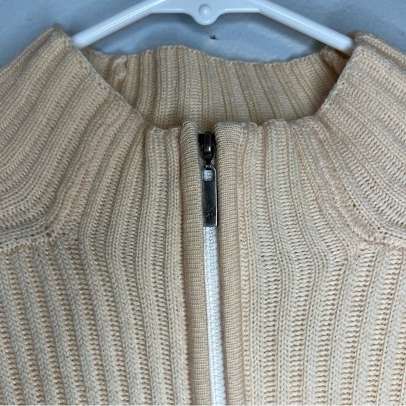 New Petite Sophisticate Womens Merino Wool Full Zip Cardigan Sz M Italian Cream - Picture 6 of 14